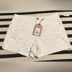 White Distressed Women’s Shorts